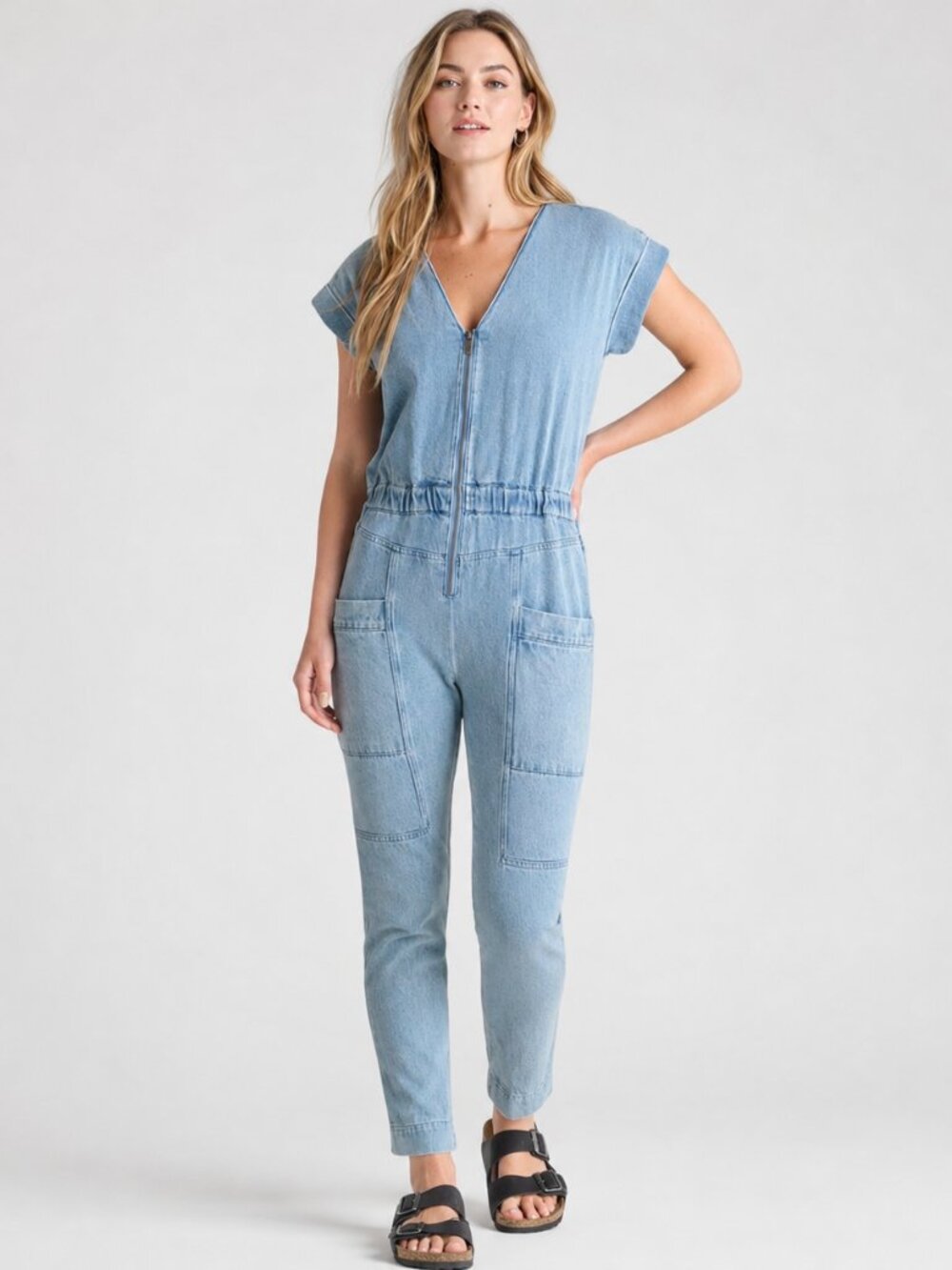 Splendid Denim Utility Jumpsuit Size M